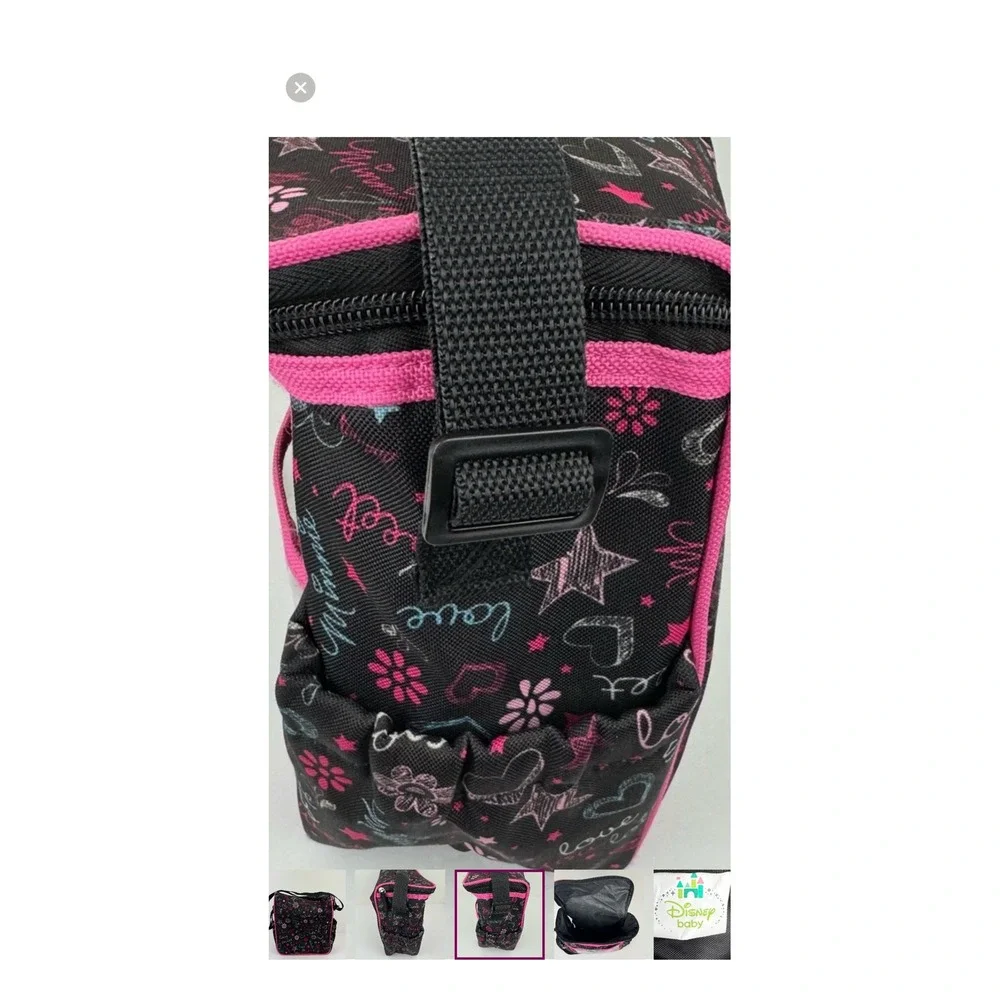 Disney Baby Minnie Mouse Black‎ Pink Lunch Bag Insulated Bag